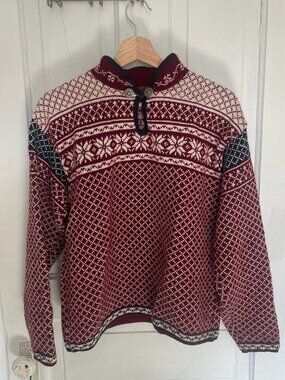 Vintage Alps Red Nordic Sweater